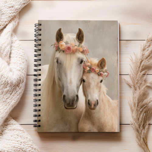 Notes A5 gładki 80 kartek Dwa konie w kwiatowych wiankach MaDam Creative (2).png