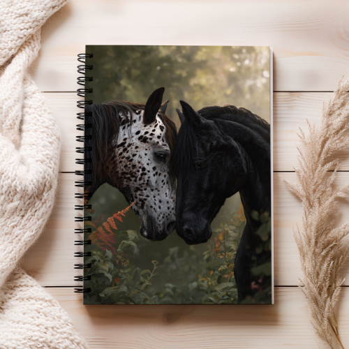 Notes A5 kropki 80 kartek Dwa konie w leśnym świetle MaDam Creative