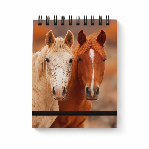 Notes na spirali z gumką A6 80 kartek gładki Dwa konie w złotym świetle MaDam Creative