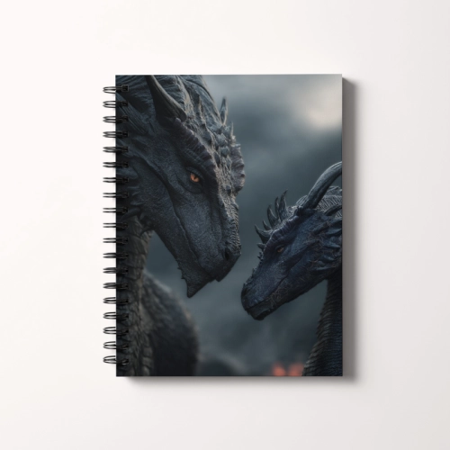 Notes A5 kratka 80 kartek Dwa smoki w cieniu burzy MaDam Creative