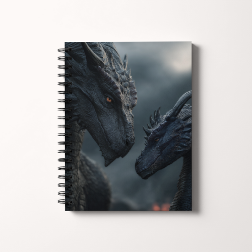 Notes A5 kropki 80 kartek Dwa smoki w cieniu burzy MaDam Creative