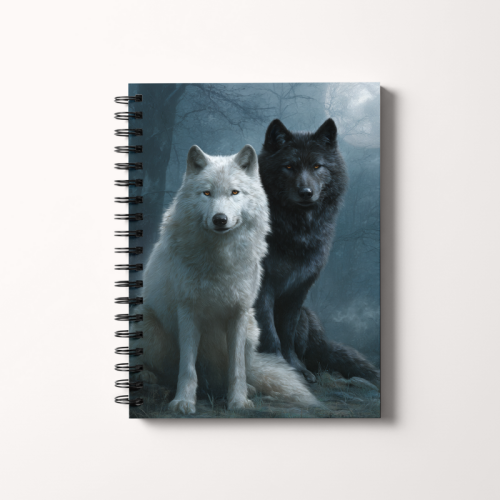 Notes A5 kropki 80 kartek Dwa wilki pod nocnym niebem MaDam Creative