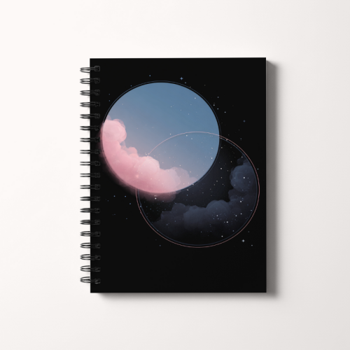 Notes A5 kropki 80 kartek Dwie planety na nocnym niebie MaDam Creative