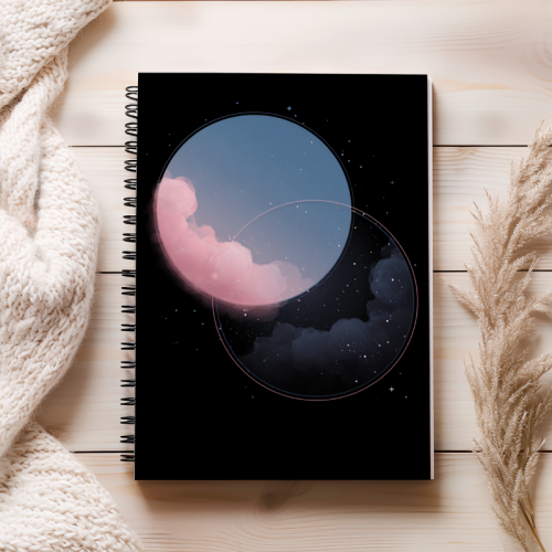 Notes A5 kropki 80 kartek Dwie planety na nocnym niebie MaDam Creative