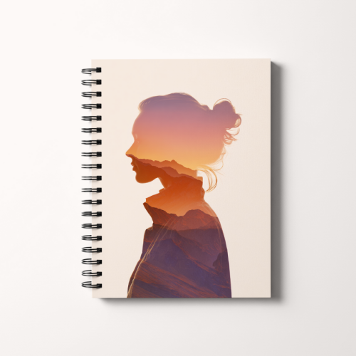 Notes A5 kratka 80 kartek Dziewczęca sylwetka w pastelowym krajobrazie MaDam Creative