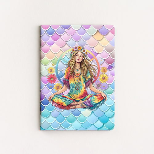 Zeszyt A5 gładki 60 kartek Dziewczyna Yoga Mandala Pastelowa MaDam Creative