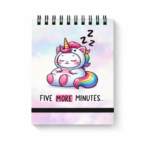 Notes na spirali z gumką A6 80 kartek kratka Jednorożec Five More Minutes MaDam Creative