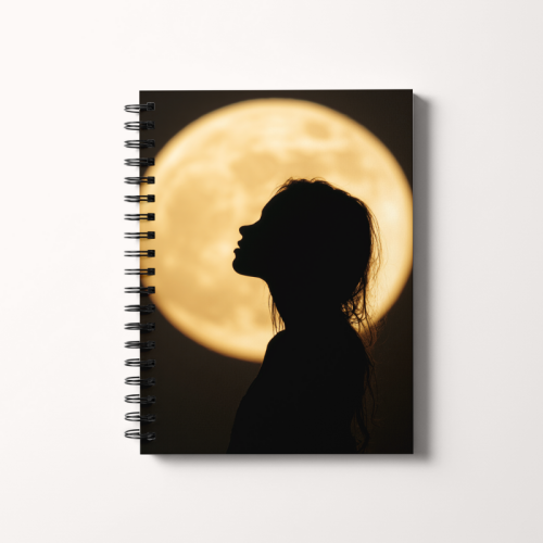Notes A5 gładki 80 kartek Dziewczyna na tle złotego księżyca MaDam Creative.png