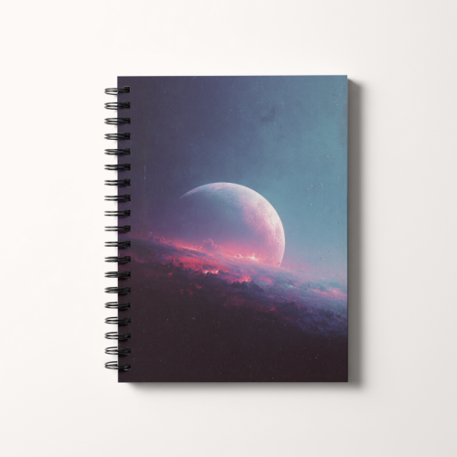 Notes A5 gładki 80 kartek Fioletowa planeta na nocnym niebie MaDam Creative.png