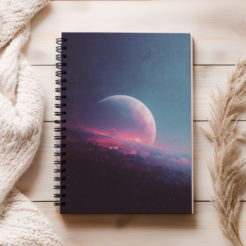 Notes A5 gładki 80 kartek Fioletowa planeta na nocnym niebie MaDam Creative (2).png