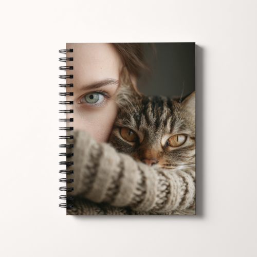 Notes A5 gładki 80 kartek Kobieta i kot spojrzenie MaDam Creative.png