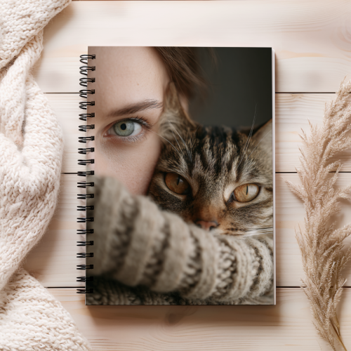 Notes A5 gładki 80 kartek Kobieta i kot spojrzenie MaDam Creative (2).png