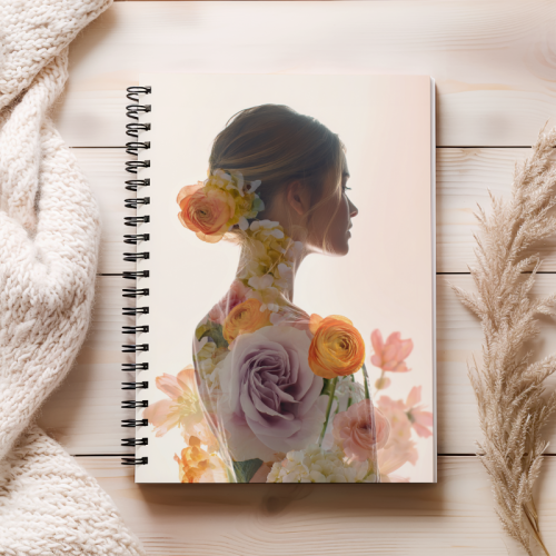 Notes A5 gładki 80 kartek Kobieta w kwiatach od tyłu MaDam Creative (2).png
