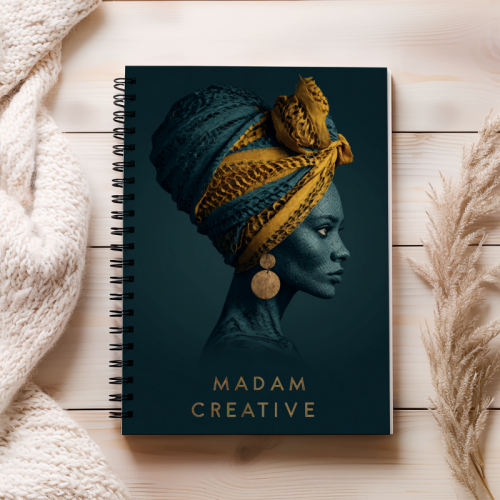 Notes A5 gładki 80 kartek Kobieta w turbanie MaDam Creative (2).png