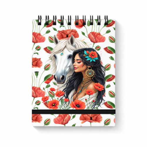 Kobieta z Koniem i Makiem Boho MaDam Creative.png