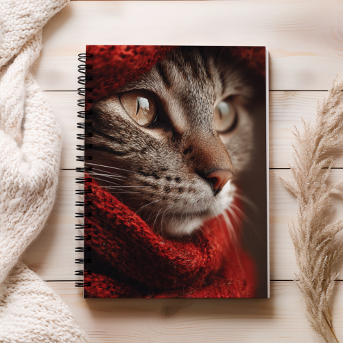 Notes A5 gładki 80 kartek Kot w czerwonym szaliku MaDam Creative (2).png