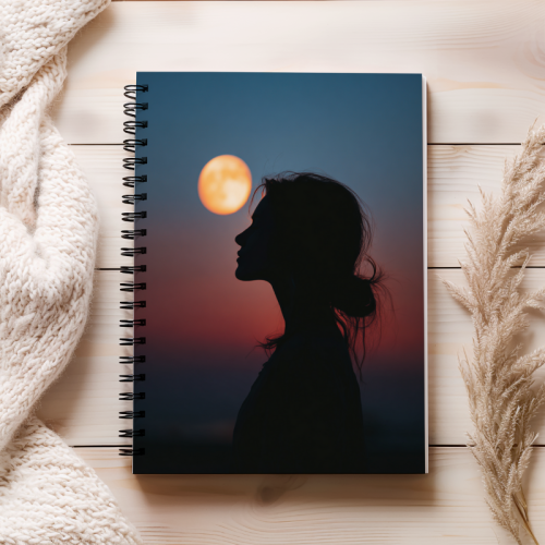 Notes A5 gładki 80 kartek Zamyślona dziewczyna pod księżycem MaDam Creative (2).png