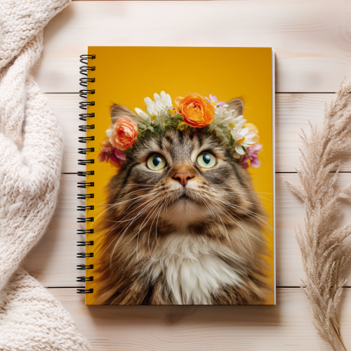 Notes A5 gładki 80 kartek Kotek w kwiatowej koronie MaDam Creative (2).png