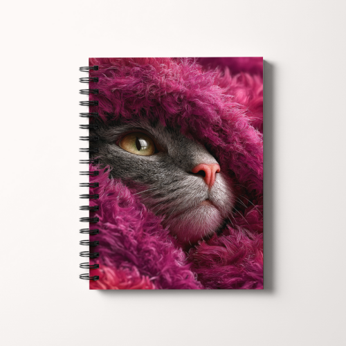 Notes A5 gładki 80 kartek Kotek w malinowym szalu MaDam Creative.png