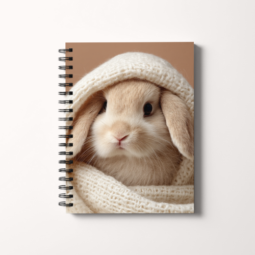 Notes A5 gładki 80 kartek Króliczek w miękkim kapturku MaDam Creative.png