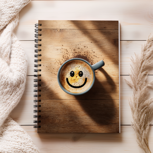 Notes A5 gładki 80 kartek Uśmiechnięta filiżanka kawy MaDam Creative (2).png