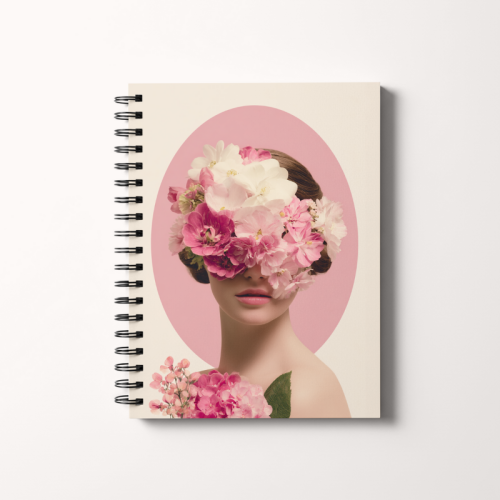 Notes A5 gładki 80 kartek Twarz ukryta w kwiatach MaDam Creative.png