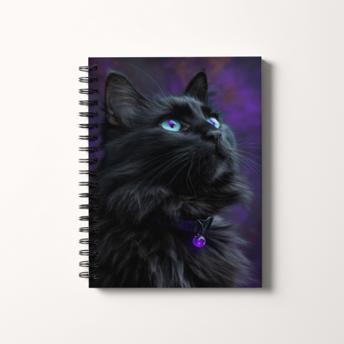 Notes A5 gładki 80 kartek Magiczny czarny kot fantasy MaDam Creative.png