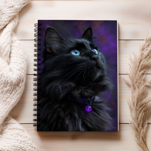 Notes A5 gładki 80 kartek Magiczny czarny kot fantasy MaDam Creative (2).png