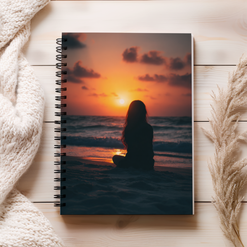 Notes A5 gładki 80 kartek Sylwetka w morzu przy zachodzie MaDam Creative (2).png