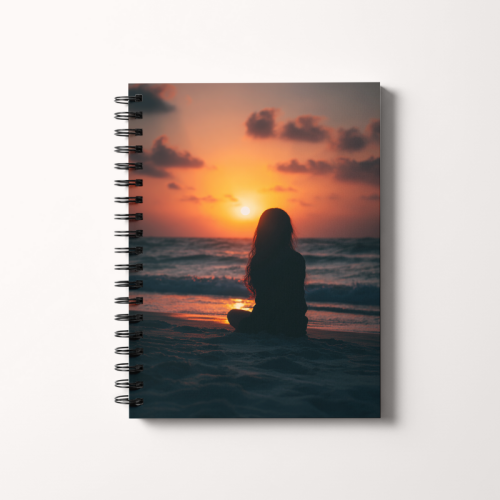 Notes A5 gładki 80 kartek Sylwetka w morzu przy zachodzie MaDam Creative.png