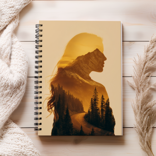 Notes A5 gładki 80 kartek Sylwetka kobiety i złoty las MaDam Creative (2).png