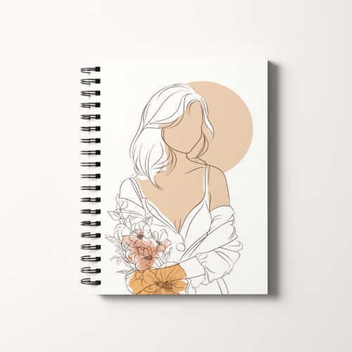 Notes A5 gładki 80 kartek Minimalistyczna kobieta z kwiatami MaDam Creative.png