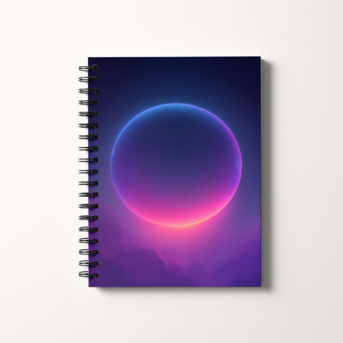 Notes A5 gładki 80 kartek Minimalistyczna planeta z poświatą MaDam Creative.png