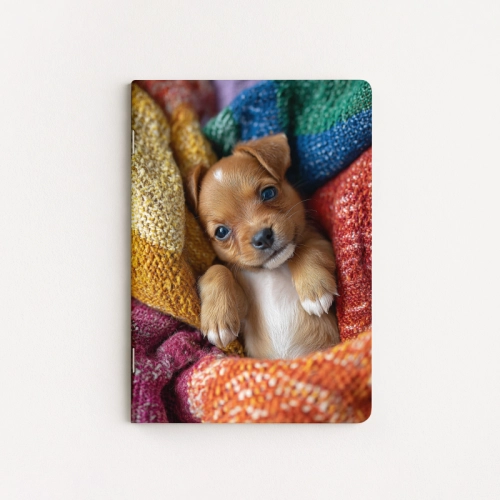 Słodki szczeniaczek w kolorowym kocyku MaDam Creative.png