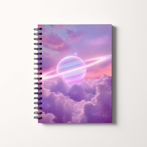 Notes A5 gładki 80 kartek Neonowa planeta nad chmurami MaDam Creative.png