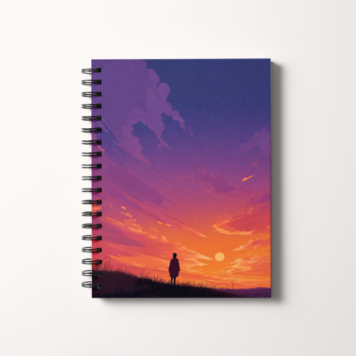 Notes A5 gładki 80 kartek Samotna sylwetka o zachodzie słońca MaDam Creative.png
