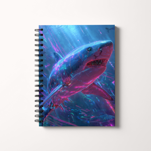 Notes A5 gładki 80 kartek Neonowy rekin futurystyczny MaDam Creative.png