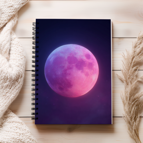 Notes A5 gładki 80 kartek Różowy księżyc na nocnym niebie MaDam Creative (2).png