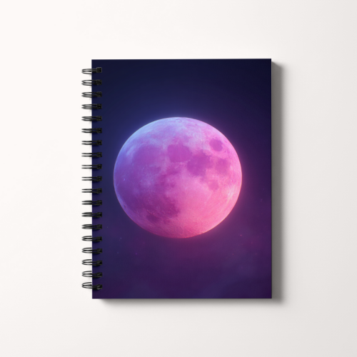 Notes A5 gładki 80 kartek Różowy księżyc na nocnym niebie MaDam Creative.png