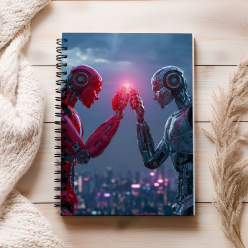 Notes A5 gładki 80 kartek Przyjaźń robotów futurystyczna MaDam Creative (2).png