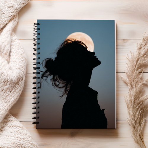 Notes A5 gładki 80 kartek Profil dziewczyny i księżyc MaDam Creative (2).png