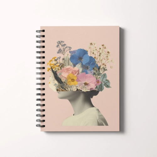 Notes A5 gładki 80 kartek Portret kobiety z kwiatową koroną MaDam Creative.png