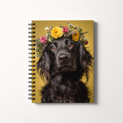 Notes A5 gładki 80 kartek Piesek w kwiatowej koronie MaDam Creative.png