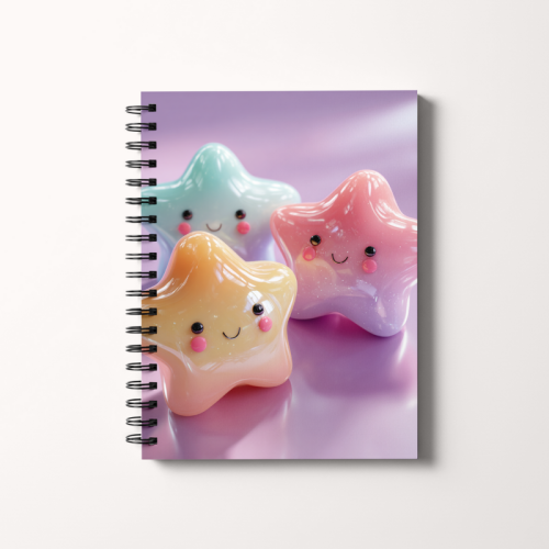 Notes A5 gładki 80 kartek Pastelowe gwiazdki kawaii MaDam Creative.png