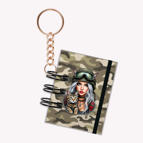 Breloczek mini notesik na gumkę Moro Girl 5x6 cm 50k gładki, MaDam Creative