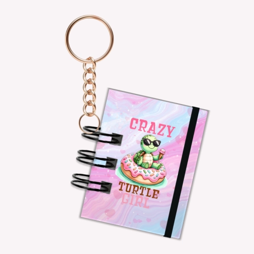 Breloczek mini notesik na gumkę żółw donut 5x6 cm 50k gładki, MaDam Creative