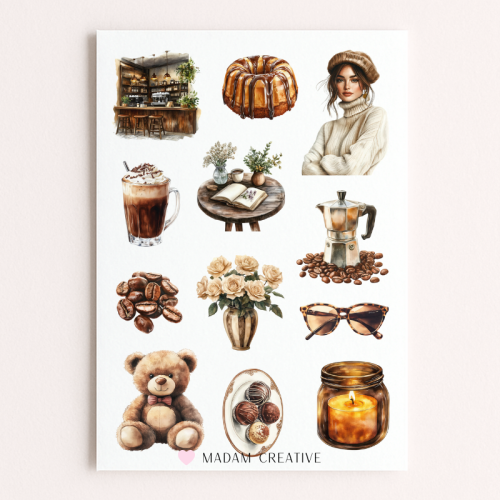 Naklejki Foliowe 13x19 Marzenia o Mochy – Kawa i czekoladowy klimat MaDam Creative