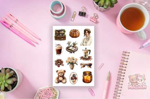 Naklejki Foliowe 13x19 Marzenia o Mochy – Kawa i czekoladowy klimat MaDam Creative