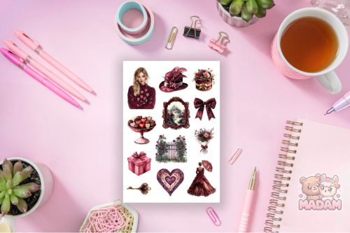 Naklejki Foliowe 13x19 Wiktoriańskie Walentynki – Elegancja i romantyzm MaDam Creative