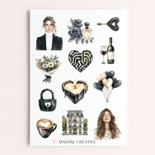 Naklejki Foliowe 13x19 Minimalistyczne Walentynki – Subtelna miłość MaDam Creative
